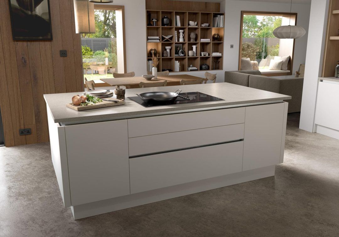 Zola Soft Matte Cashmere White Modern Contemporary Kitchen 2 Stori